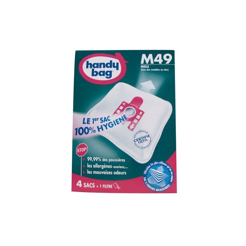 HANDY BAG Sac aspirateur non tissé x4 miele m49