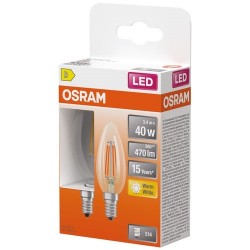 OSRAM Led flamme verre clair e14 3.4w 470lm chaud boite de 2 - Image 2