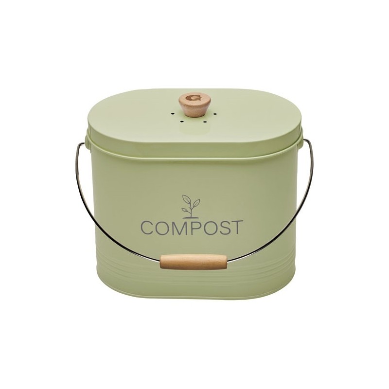 Guillouard Seau à compost ovale 7 L Vert Sauge