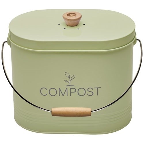 Guillouard Seau à compost ovale 7 L Vert Sauge