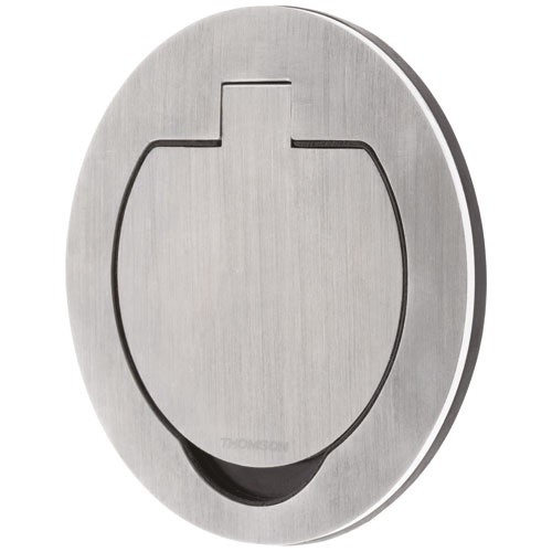 Protec Prise de sol étanche ronde 2P+T 16A IP55 métal brossé