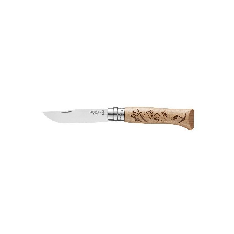 Opinel Couteau Ski - Tradition N°8 Gravure Sport