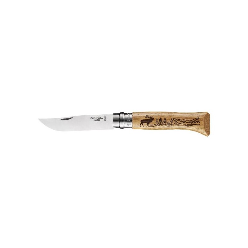 Opinel Couteau Cerf - Tradition N°8 Gravure Animalia