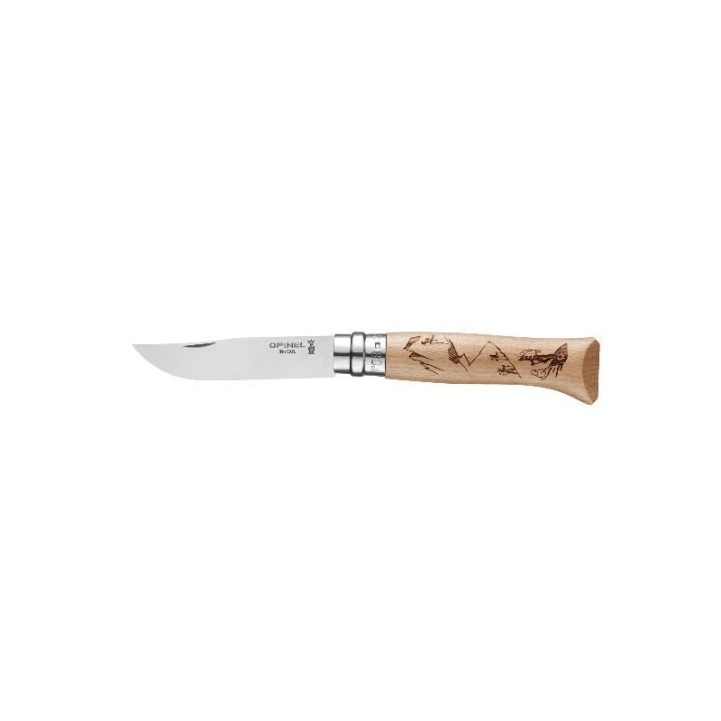 Opinel Couteau Randonnée - Tradition N°8 Gravure Sport