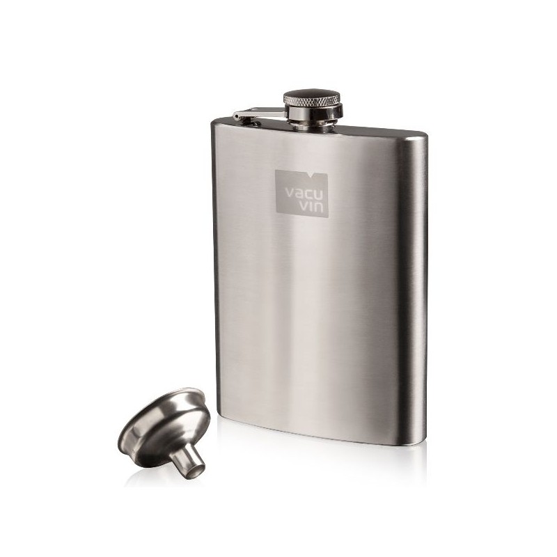 Vacuvin Flasque à whisky inox avec entonnoir - Hip Flask & Funnel