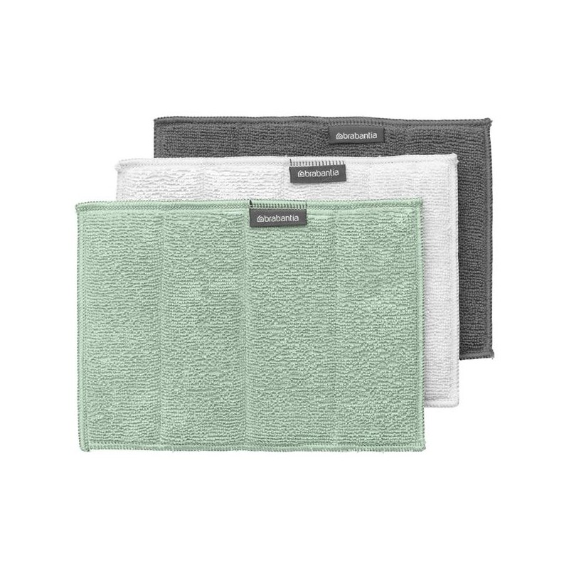 Brabantia Éponges microfibre 16x22cm lot de 3 assorties