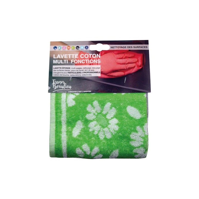 TISSAGES DE BEAULIEU Épongette coton couleur lot/2 32x32