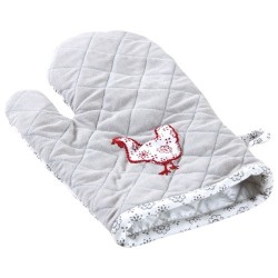 Gant coton poule et fleur
