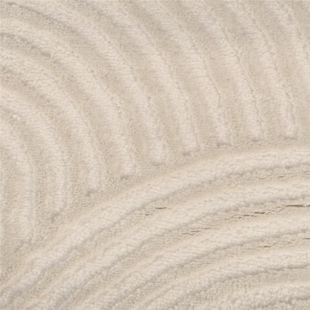 Tapis rectangulaire à motifs reliefés Arc de Cercle 160 x 230 cm Ecru