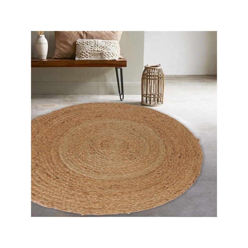 Dylrev Tapis rond en jute Naturel 120 cm