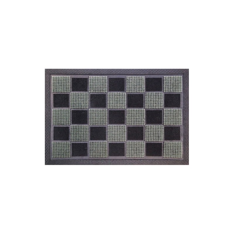IDMAT Tapis picot floqué 40x60 noir/gris