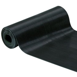 TAPIS FINES STRIES NOIR EP3MM 1X10M