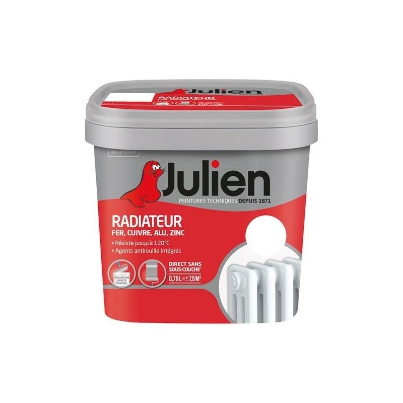 Julien Peinture radiateur phase aqueuse brillant 0.75l blanc