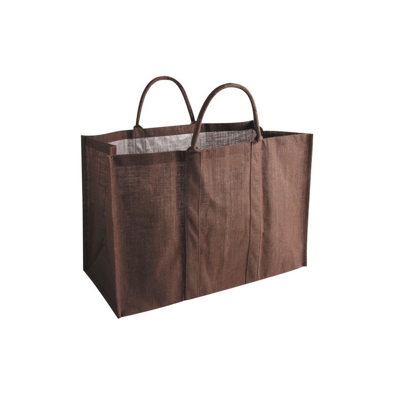 Aubry Gaspard Sac à bûches en jute marron