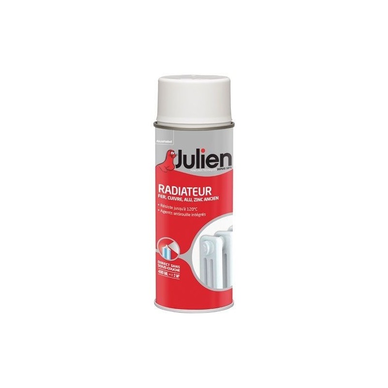 Julien Peinture radiateur aérosol 400ml brillant blanc