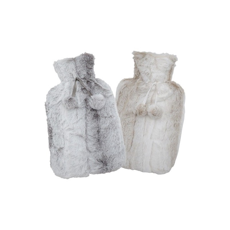 Mhome Bouillotte 55 % caoutchouc housse aspect fourrure 1.7 L