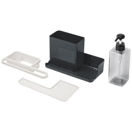 Panier organisateur ustensiles coin évier + distributeur savon