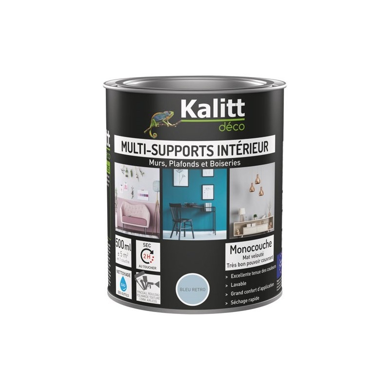 KALITT DECO Peinture multi-supports 0,5 L Acrylique Mat - Bleu Rétro