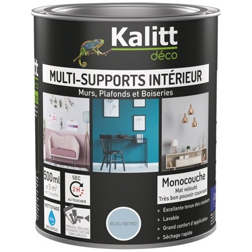 KALITT DECO Peinture multi-supports 0,5 L Acrylique Mat - Bleu Rétro