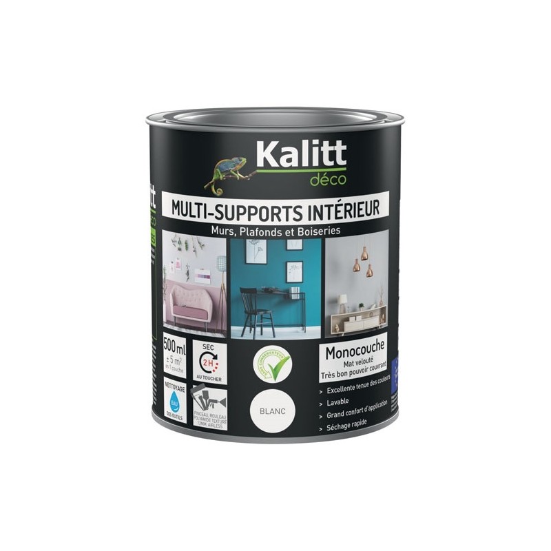 KALITT DECO Peinture multi-supports 0,5 L Acrylique Mat - Blanc