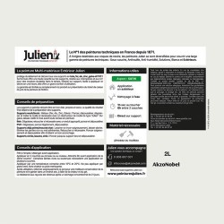 Julien Peinture 2 L Extérieur Multi-matériaux - Blanc RAL9003 - Image 2