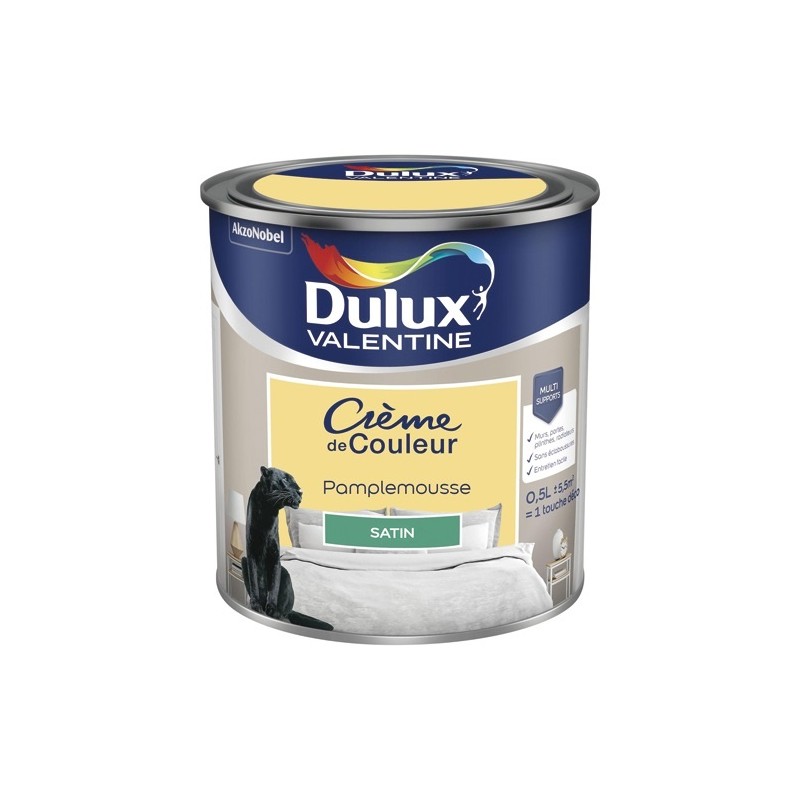 Dulux Valentine Peinture 0.5 L Crème de Couleur Satin - Pamplemousse
