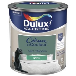 Dulux Valentine Peinture 0.5 L Crème de Couleur Satin - Vert Céladon - Image 2