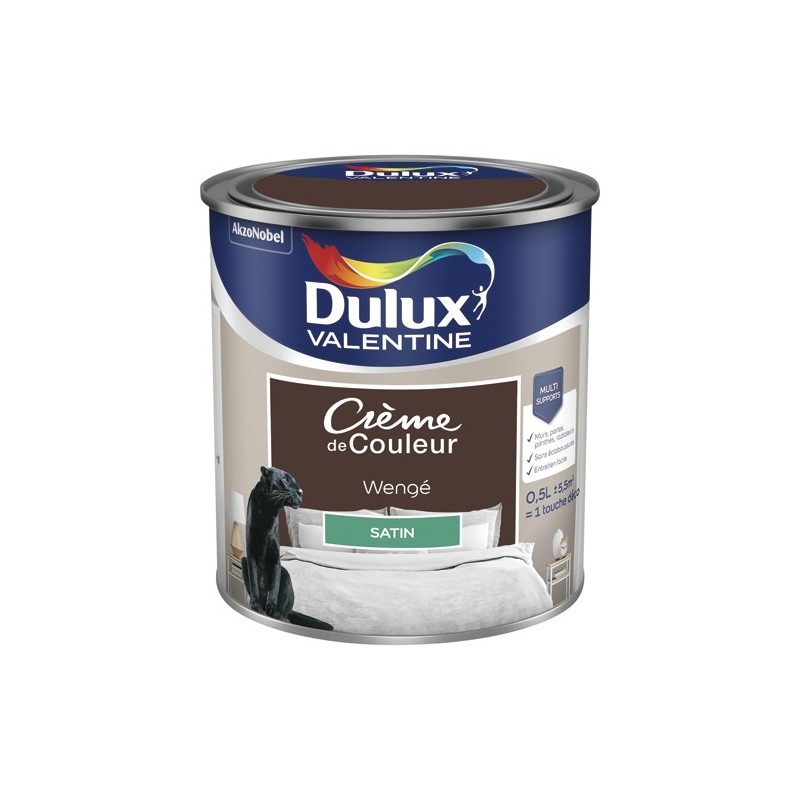 Dulux Valentine Peinture 0.5 L Crème de Couleur Satin - Wengé