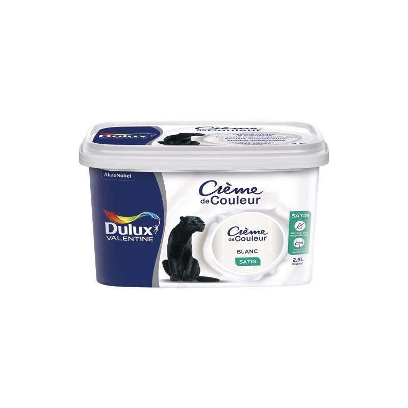 Dulux Valentine Peinture 2.5 L Crème de Couleur Satin - Béton Gris