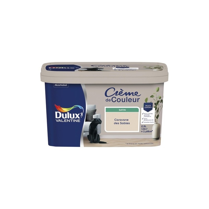 Dulux Valentine Peinture 2.5 L Crème de Couleur Satin - Caravane des Sables