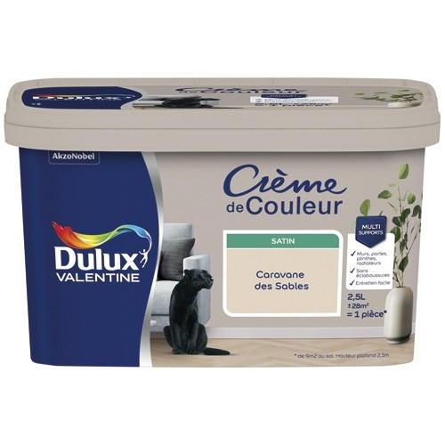 Dulux Valentine Peinture 2.5 L Crème de Couleur Satin - Caravane des Sables