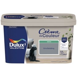 Dulux Valentine Peinture 2.5 L Crème de Couleur Satin - Gris Building - Image 2