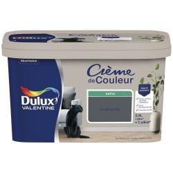 Dulux Valentine Peinture 2.5 L Crème de Couleur Satin - Anthracite - Image 2