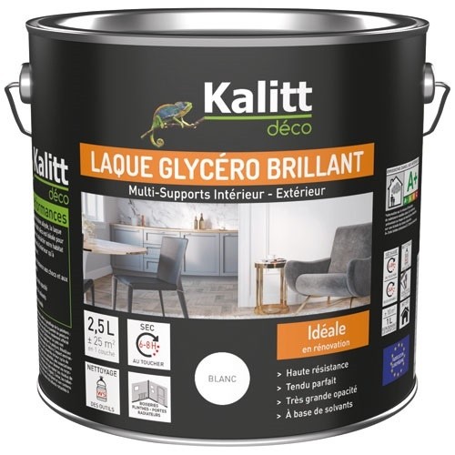 KALITT DECO Laque glycéro Brillant Multi-supports 2.5 L - Blanc