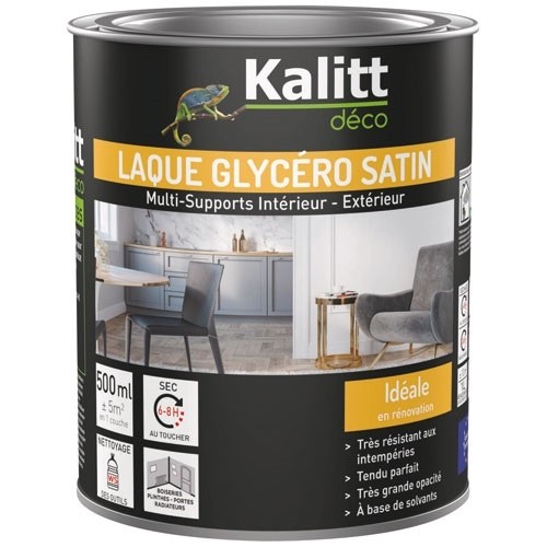 KALITT DECO Laque glycéro Satin multi-supports 0.5 L - Gris Anthracite