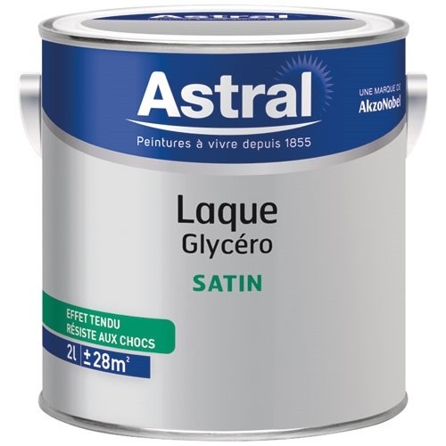 Astral Laque satin glycéro - machoine à teinter - 2 L - base clear BC