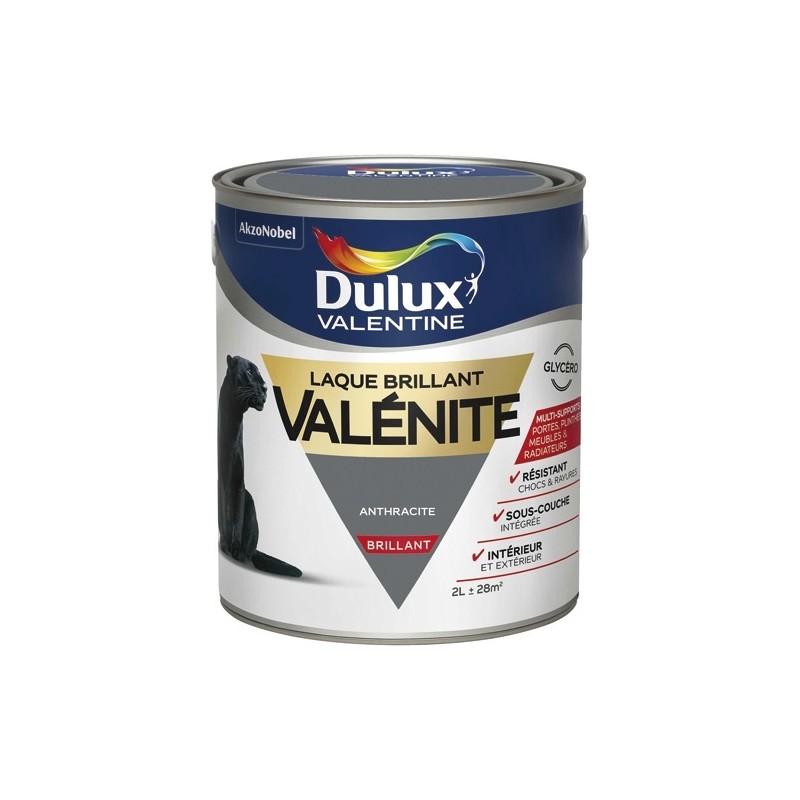 Dulux Valentine Laque glycéro Brillante 2 L Valénite - Anthracite
