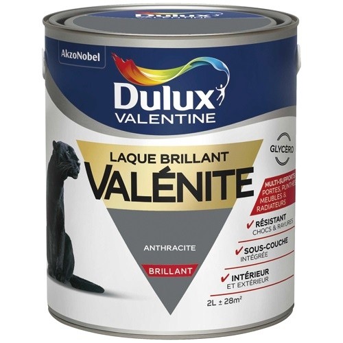 Dulux Valentine Laque glycéro Brillante 2 L Valénite - Anthracite