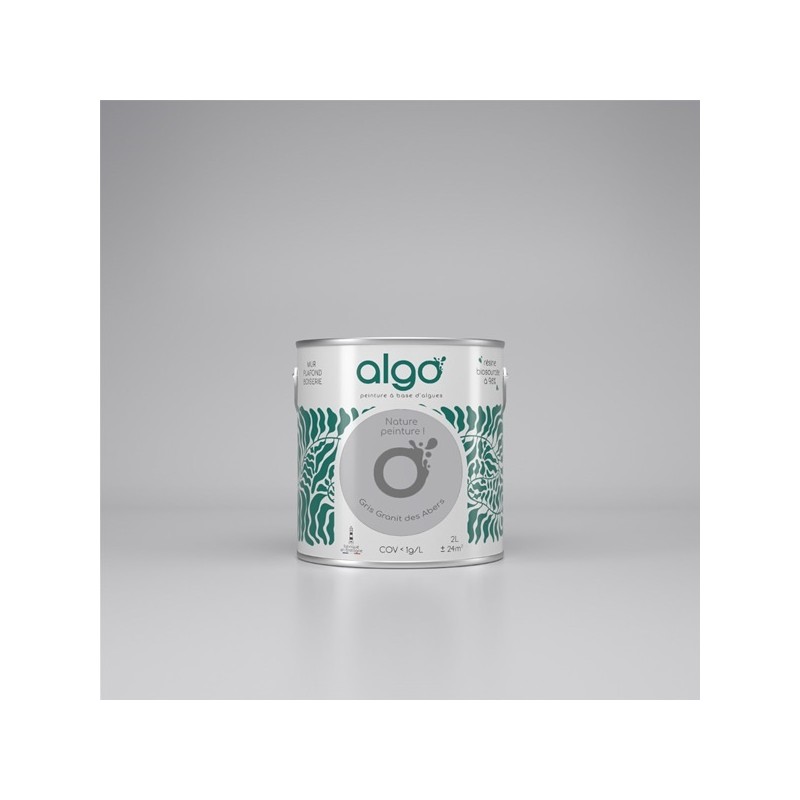 Algo Peint.intér.déco multi-supports gris granit des abers mat 0.5 L