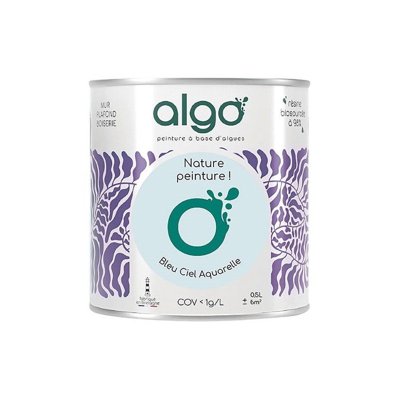 Algo Peinture intérieure multi supports 0,5 L Velours - Bleu Ciel d'Aquarelle