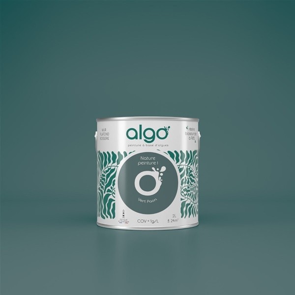 Algo Peint.intér.déco multi-supports vert paon satin 0.5 L