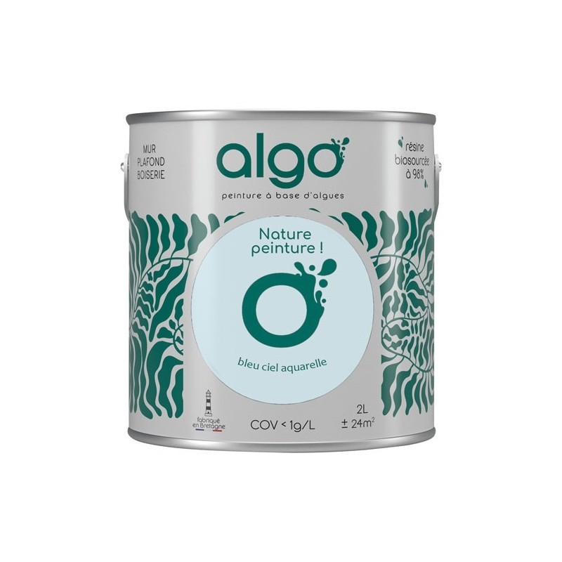 Algo Peinture intérieure multi supports 2 L Velours - Bleu Ciel d'Aquarelle