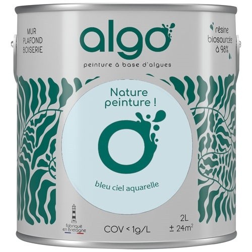 Algo Peinture intérieure multi supports 2 L Velours - Bleu Ciel d'Aquarelle