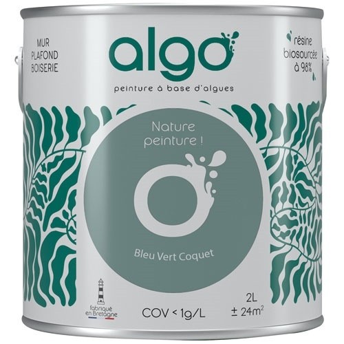 Algo Peinture intérieure multi supports 2 L Velours - Bleu Vert Coquet