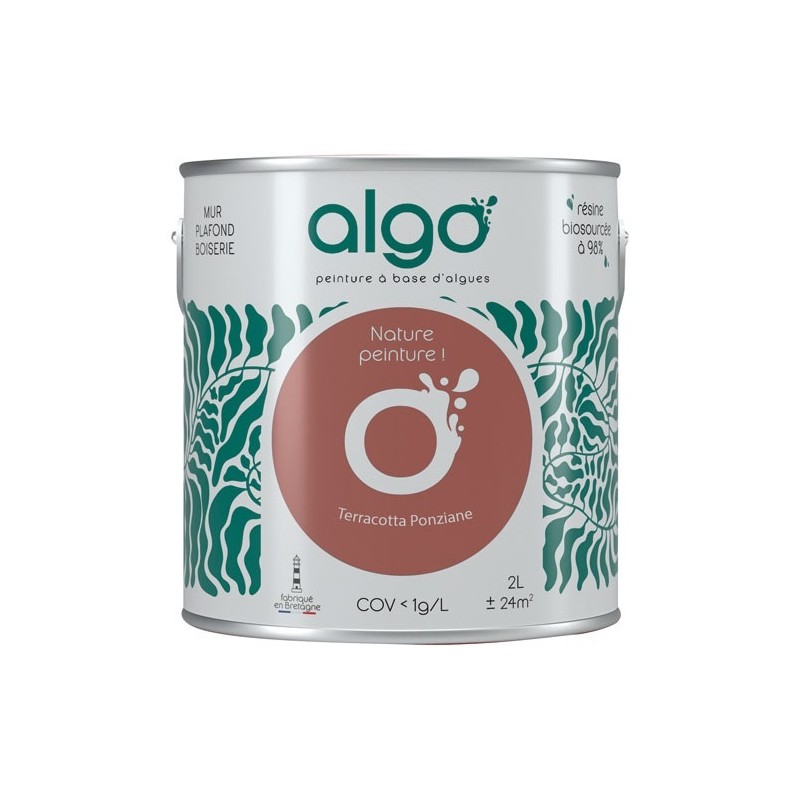 Algo Peinture intérieure multi supports 2 L Velours - Terracotta Ponziane