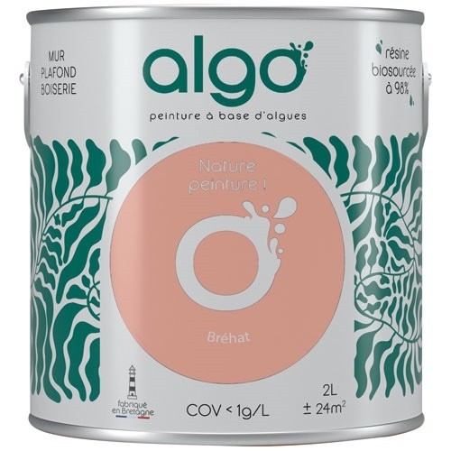 Algo Peinture intérieure multi supports 2 L Velours - Rose Bréhat