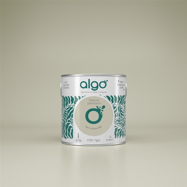 Algo Peint.intér.déco multi-supports vert amande mat 5 L