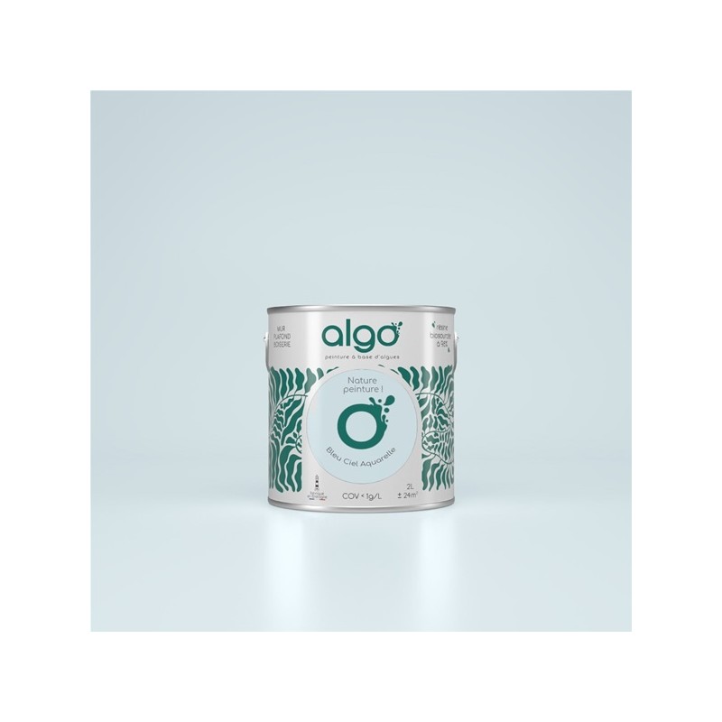 Algo Peint.intér.déco multi-supports bleu ciel aquarelle satin 5 L