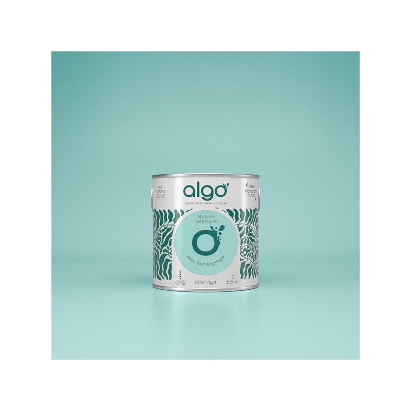 Algo Peint.intér.déco multi-supports bleu-vert espiègle satin 5 L