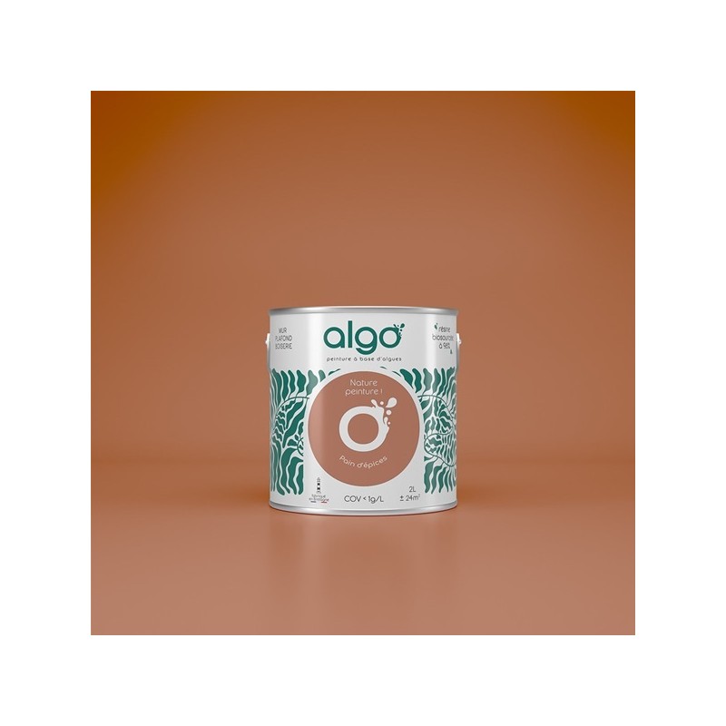 Algo Peint.intér.déco multi-supports marron pain d'épices satin 5 L